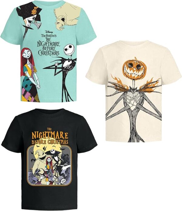 Disney Nightmare Before Christmas Graphic T-Shirt (Sets) Jack Skellington Sally Oogie Boogie Zero Tee Toddler to Kids Clothes