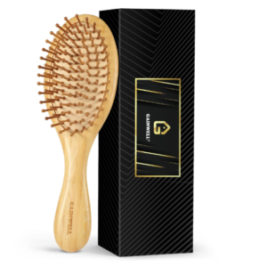 Bamboo Hair Brush for Hair Growth, Natural Bamboo Bristles Detangling Wooden Paddle Hairbrush for Massaging Scalp