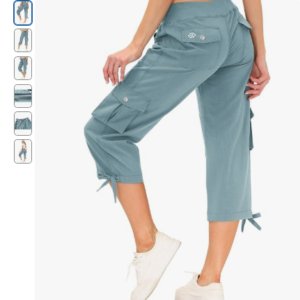 MoFiz Women's Cargo Capris Hiking Pants Lightweight Quick Dry Outdoor Athletic Travel Casual Loose Comfy Cute Pockets