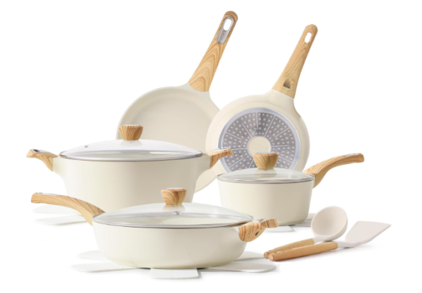 SENSARTE Ceramic Cookware Sets, Pots and Pans Set Nonstick