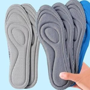 3Pairs Cuttable Sports Insole Thickened Soft Elastic Shoe Pads Women and Men Memory Sponge Insoles,Gray 35-36