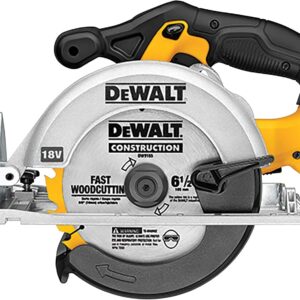 DEWALT 20V MAX Circular Saw, 6-1/2-Inch Blade, 460 MWO Engine, 0-50 Degree Bevel Capability, Bare Tool Only (DCS391B)