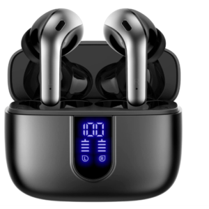 TAGRY Bluetooth Headphones True Wireless Earbuds 60H Playback LED Power Display Earphones with Wireless Charging Case